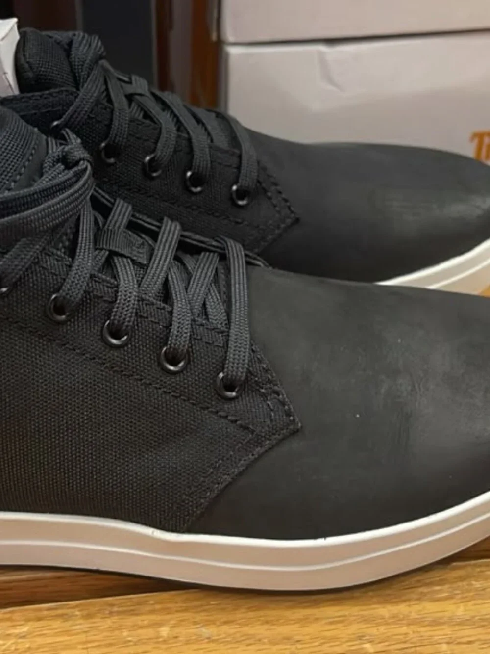 TIMBERLAND MEN'S DAVIS SQUARE MID LACE SNEAKER BLACK BOOTS 1A10I5-001 ALL SIZES